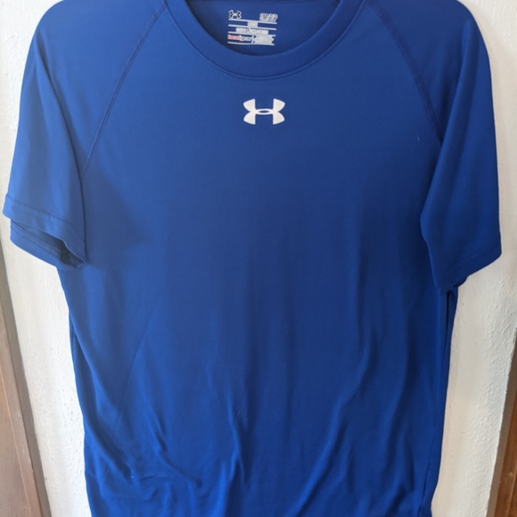 Under Armour Blue Workout Shirt Heat Seeker Loose Fit Size Small Like New 🔥 - Picture 5 of 10
